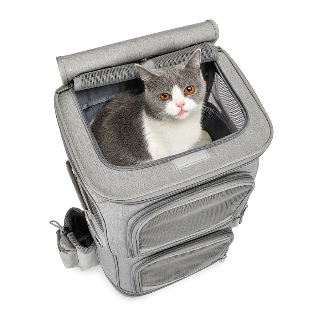 Double -layer tie cat bag out of the portable pet bag can be folded and breathable multi -function dog bag