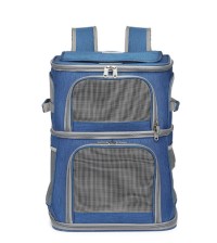 Double -layer large capacity can fold the breathable backpack two layers of portable cat bag dog bag