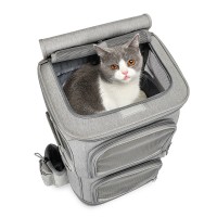 Pet lever cat bag out to convenient pet bag double -layer folding cat backpack