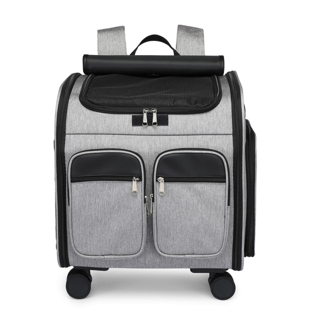 Pet lever box Cat bag large -capacity folding universal wheel portable goal backpack