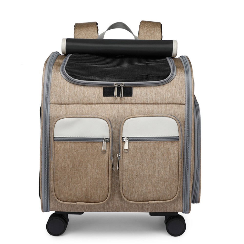 Pet lever box Cat bag large -capacity folding universal wheel portable goal backpack