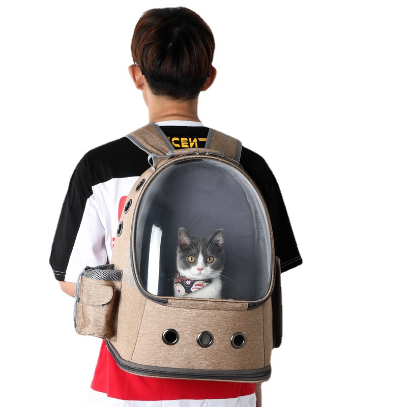 Transparent space cat backpack Pet bagplastic cat bag folding dog bag
